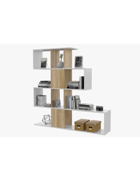 Estantería Blanco Artik/Roble Canadian ELFOS PLUS