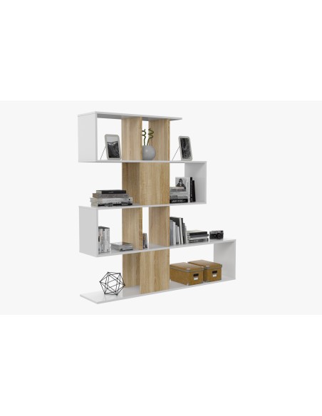 Estantería Blanco Artik/Roble Canadian ELFOS PLUS