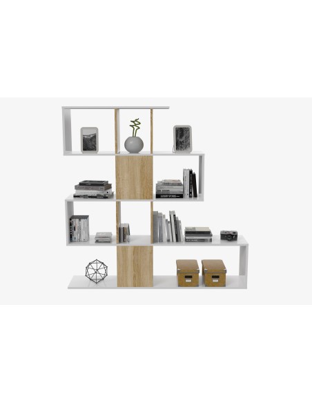 Estantería Blanco Artik/Roble Canadian ELFOS PLUS