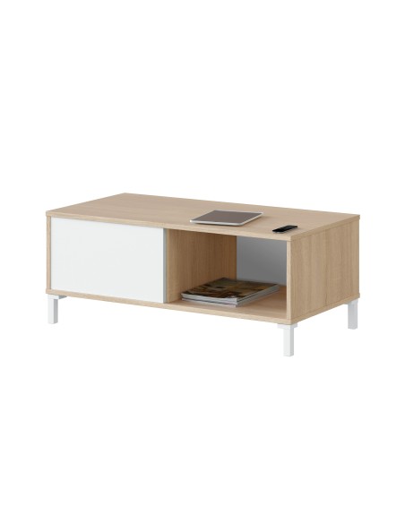 Mesa de centro auxiliar Roble Canadian - Blanco Artik - URBAN PLUS