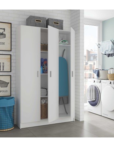 Armario 3 Puertas - Escobero blanco -...