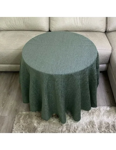 Ropa Mesa Redonda Chenilla Costura Reforzada color Verde