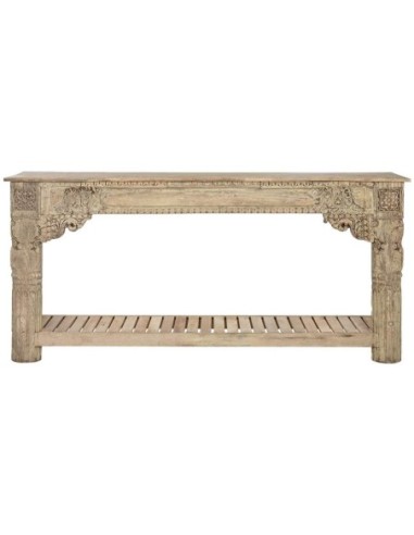 Consola Madera Tallada 194x44x91,5 Pieza Unica