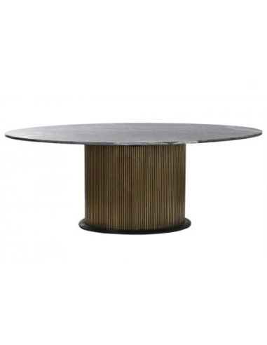 Mesa Ovalada Comedor Laton Marmol...