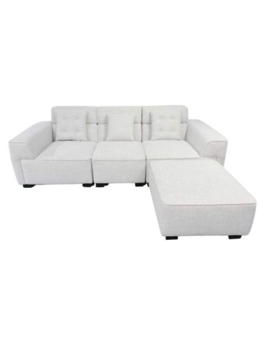 Sofa Poliester 231x170x79 Modular Blanco Roto