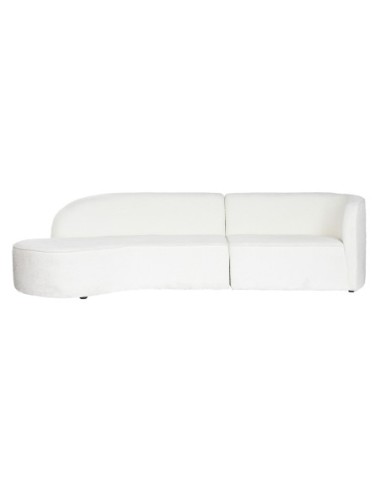 Sofa Poliester 299x107x73 Bucle Blanco