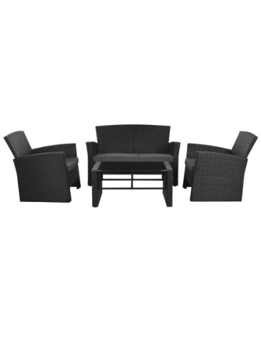 Sofa Set 4 Ratan Sintetico Poliester 121x63x73