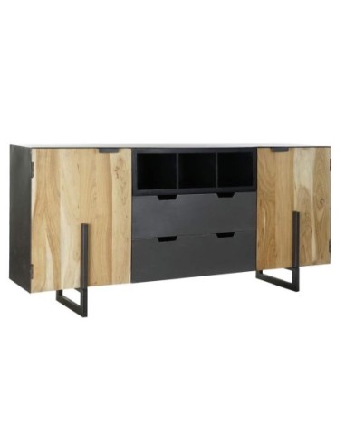 Buffet Acacia Metal 195x40x90 Negro