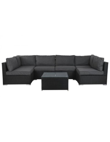 Sofa Set 7 Acero Poliester 300x150x67 Gris