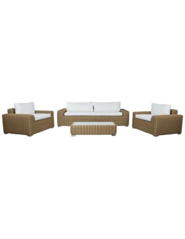 Sofa Set 4 Ratan Sintetico Poliester 248x85x80