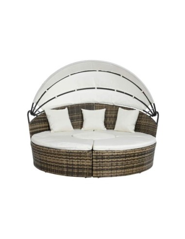 Cama Chill Out Ratan Sintetico Acero 175x175x145