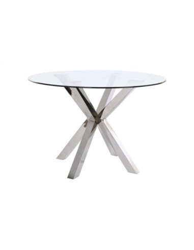 Mesa Comedor Acero Cristal 110x110x76...