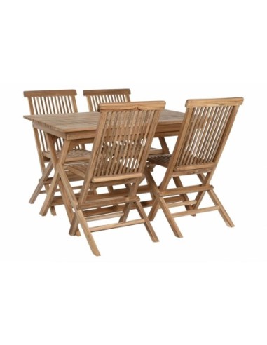 Mesa Comedor Set 5 Teca 120x70x75 + 4...