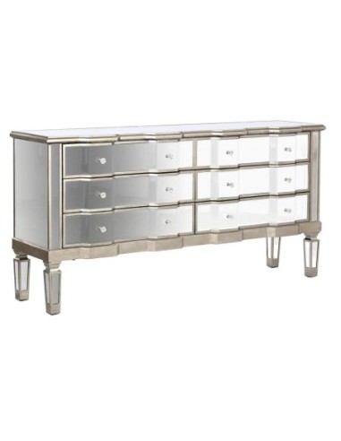 Buffet Espejo Mdf 146x36x73 6caj, Plateado