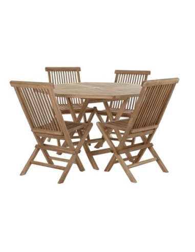 Mesa Comedor Set 5 Teca 120x120x75 4...