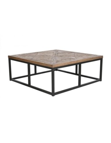 Mesa Centro Madera Metal 120x120x47,5 Natural