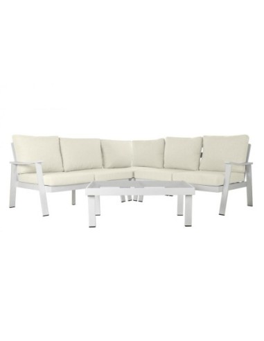 Sofa Set 4 Aluminio Poliester 212x212x86 Blanco