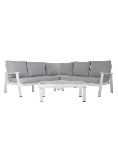 Sofa Set 4 Aluminio Poliester 212x212x86 Gris