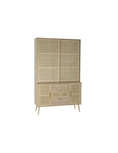 Vitrina Paulownia Mdf 120x38,5x196 Rejilla Natural