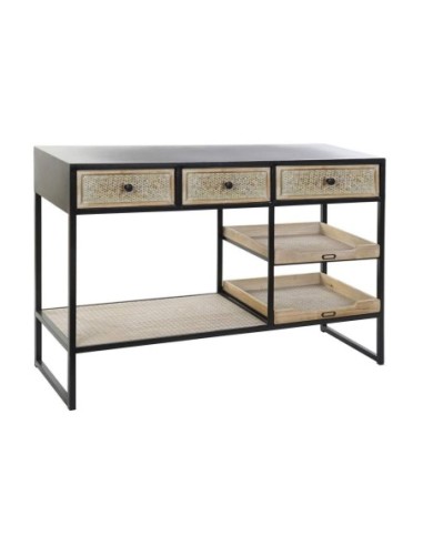 Consola Metal Madera 120x38x80 Negro