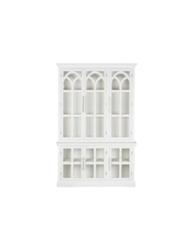 Vitrina Abeto Cristal 121x33x191 Natural Blanco