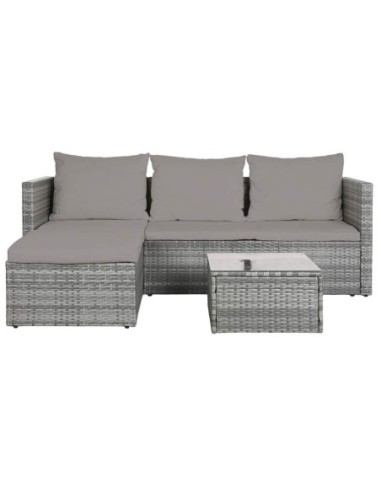 Sofa Set 2 Ratan Sintetico Poliester 195x130x62