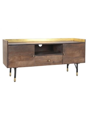 Mueble Tv Mango Metal 130x45x60 Marron Oscuro