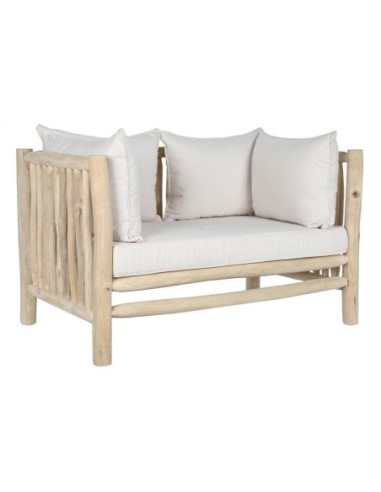 Sofa Teca Poliester 132x79x78 Natural Blanco