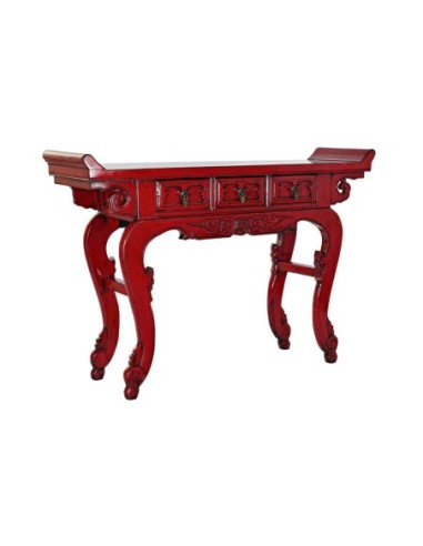 Consola Olmo Metal 135x37x89 3 Cajones Rojo