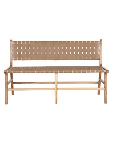 Banco Teca Piel 140x59x89 Beige Banco Teca Piel 140x59x89 Beige