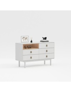 Comoda Mdf Pu 120x40x75 Blanco