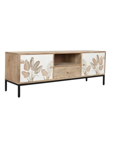 Mueble Tv Mango Metal 140x40x50 Hoja Blanco