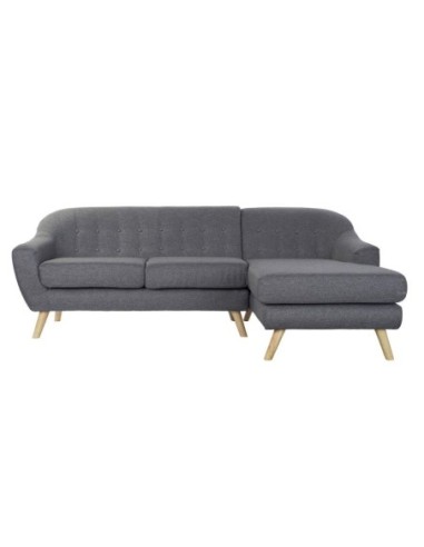 Sofa Poliester Rubberwood 230x144x84 3 Plazas Gris