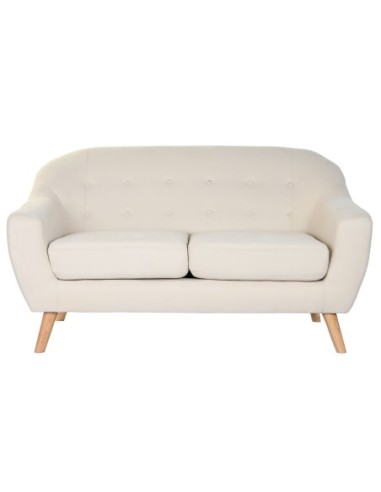 Sofa Poliester Rubberwood 146x84x82 2 Plazas Crema