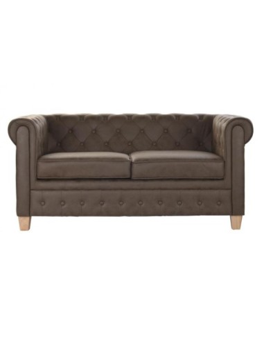 Sofa Poliester Madera 151x82x70 Marron Oscuro