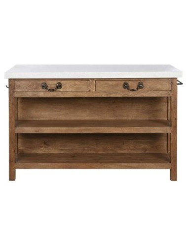 Isla Cocina Madera Marmol 147x77x92 2...