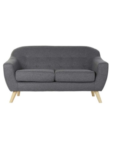 Sofa Poliester Rubberwood 146x72x82 2 Plazas Gris