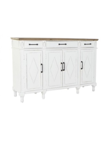 Buffet Pino Reciclado 160x42x105 Envejecido Blanco