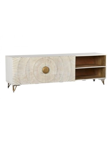 Mueble Tv Mango Metal 160x40x50 Mandala Blanco