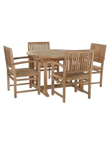 Mesa Comedor Set 5 Teca 120x120x75...