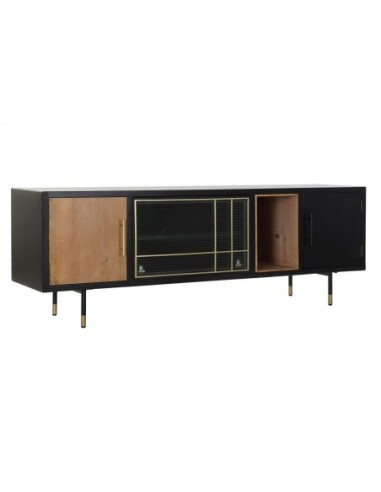 Mueble Tv Mdf Cristal 166x40x55 Negro