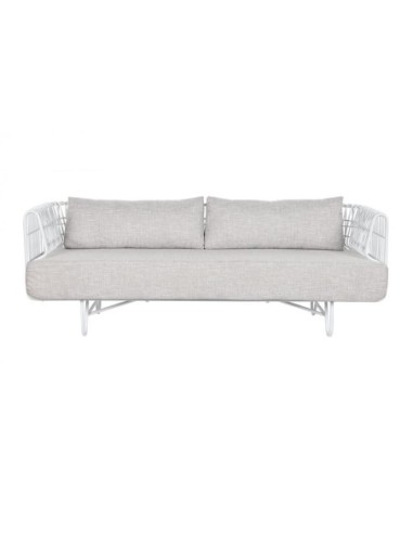 Sofa Metal Poliester 180x66x66 Blanco