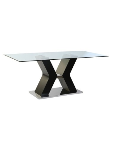 Mesa Comedor Cristal Templado Mdf 180x90x76 Negro