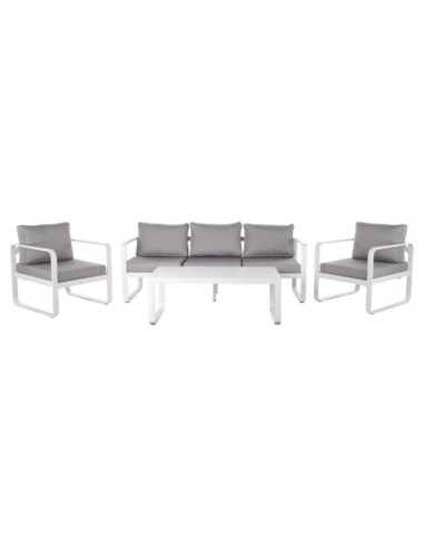 Sofa Set 4 Aluminio Poliester 184x72x78 Gris