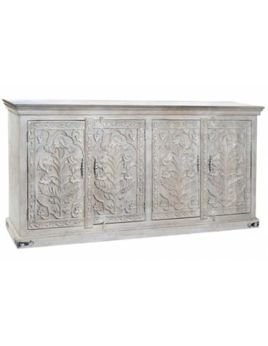 Buffet Mango Madera 188x40x93 Envejecido Blanco