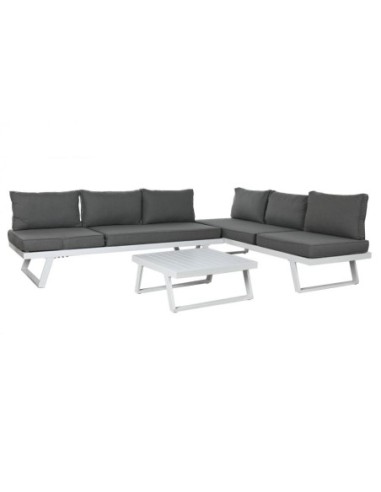 Sofa Set 3 Metal Poliester 130x68x65 Gris