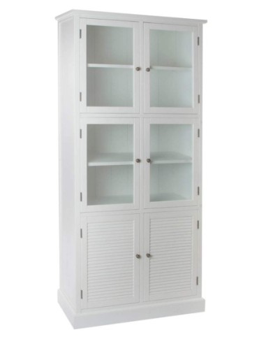 Vitrina Paulownia Cristal 90x37x196 Blanco