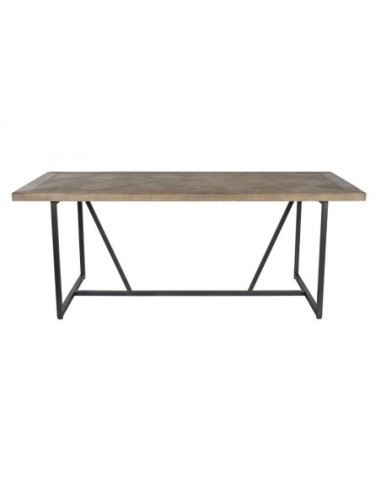 Mesa Comedor Abeto Metal 195x90x76 32,00 Natural