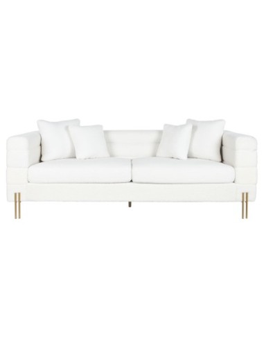 Sofa Poliester Metal 205x85x73 Borreguito Blanco