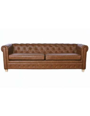 Sofa Poliester Madera 218x78x70 3 Plazas Marron